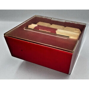 Vtg Campbells Soup Recipe Box Labled Divider Cards Plain Dividers Recipes Unused